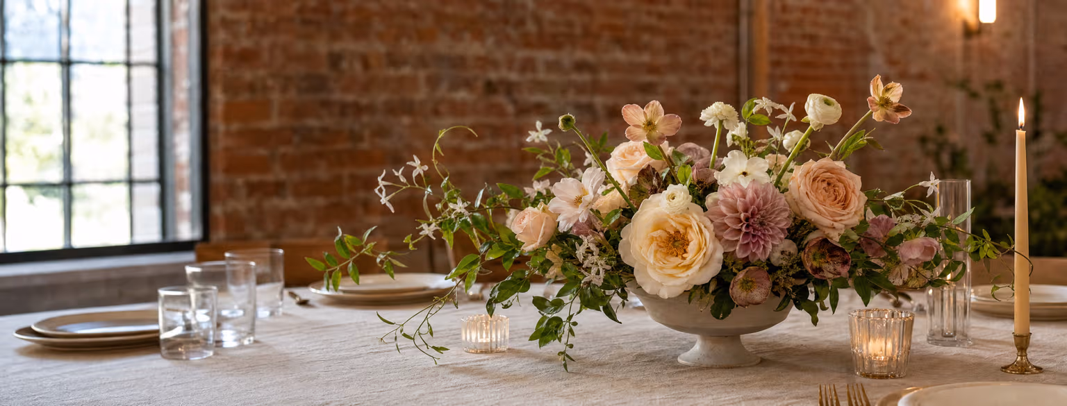 Elegant floral arrangements prepared for a beautiful celebration setting